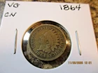 1864 COPPER NICKEL INDIAN CENT VERY GOOD   94