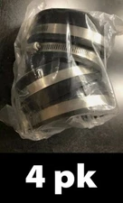 4pk Everflow #1740 4-Inch Flexible PVC Pipe Cap with Stainless Steel Clamps