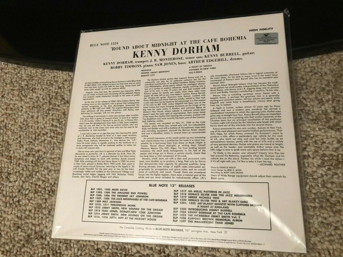 Blue Note 1524 Kenny Dorham, 'Round About Midnight, 2LP, 45rpm,Gray/Hoff.180/RTI