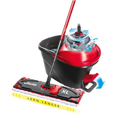 Vileda Wischer ULTRAMAX XL Turbo Komplett Box, Bodenwischer, schwarz