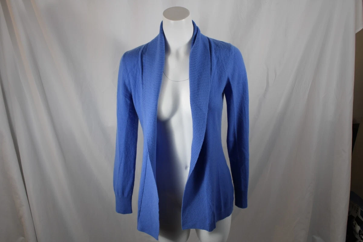 Womens LL Bean XS Blue Open Cardigan 100 Cashmere eBay