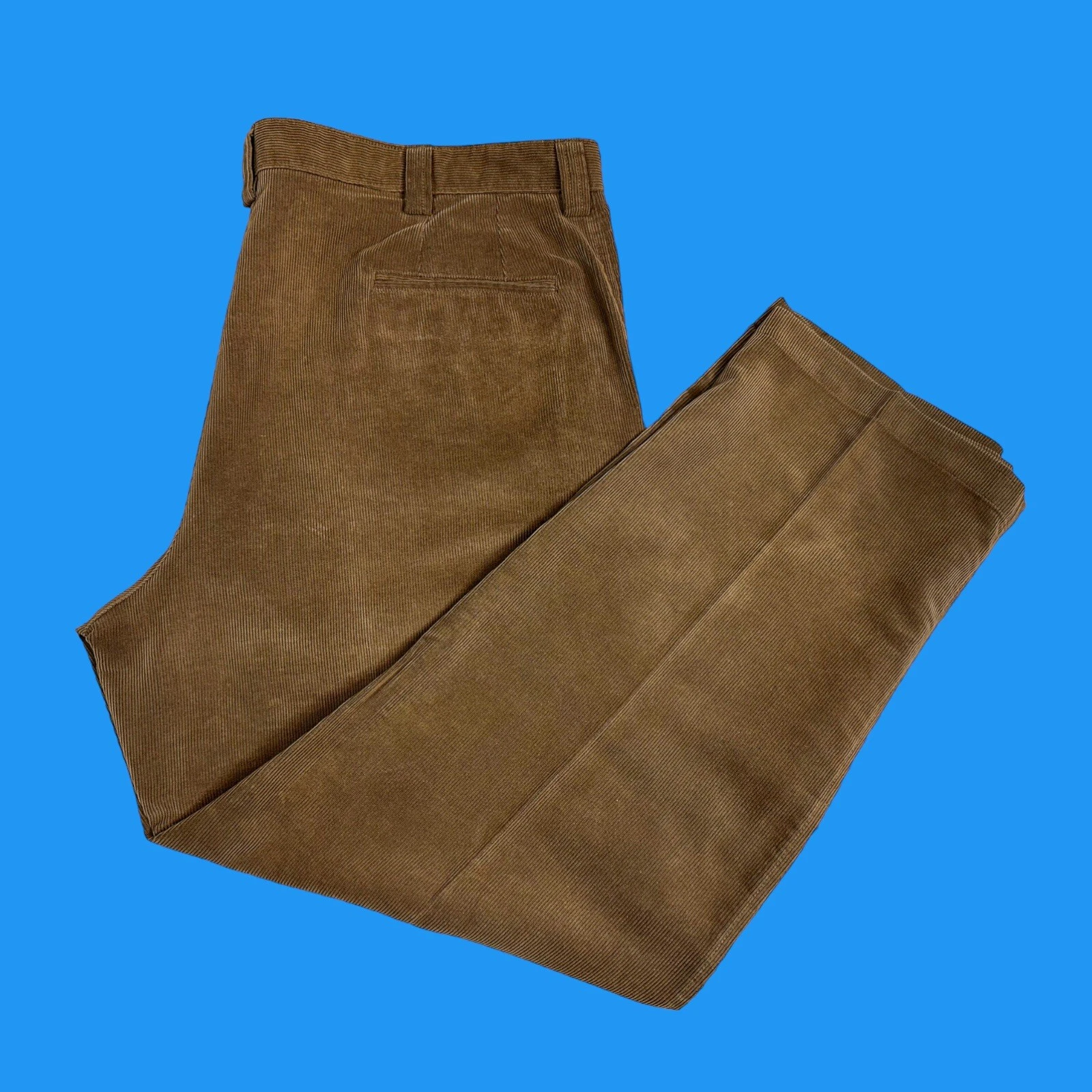 kenneth cole reaction Mens Size 42x30 Straight Corduroy Pants Beige Trousers