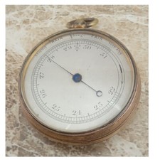 WW1 Trench Soldiers Gilt Metal London Barometer Pocket Watch 1918