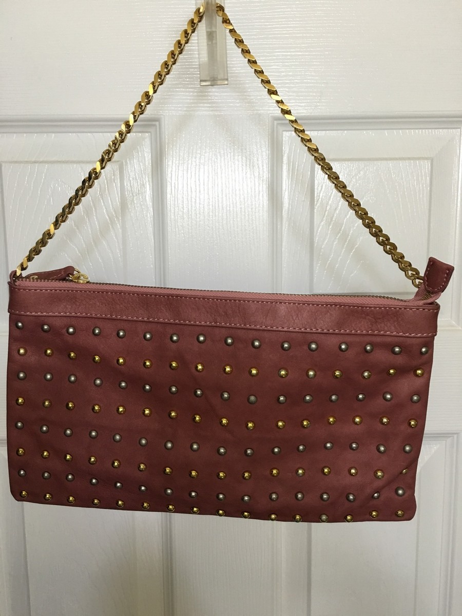 POP CORN MILANO スタッズレザーボディバッグ Milano Popcorn Leather Pink Studs Shoulder Bag-EXCELLENT