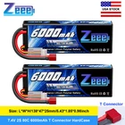 2x Zeee 7.4V 80C 2S Lipo Battery 6000mAh T Plug Hardcase for 1/8 Scale RC Car