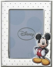 CORNICE PORTAFOTO BIMBO ARGENTO DISNEY CELESTE MICKEY VALENTI & CO B 1406 13X18 