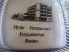 HEAVY GLASS ASHTRAY HOTEL RESTAURANT KAPPELERHOF BADEN SWITZERLAND — photo 1