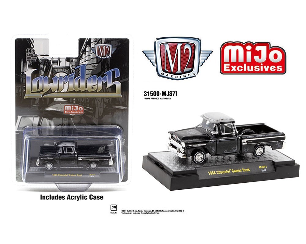 M2 Machines 1:64 1958 Chevrolet Cameo Pickup Truck Lowriders Black