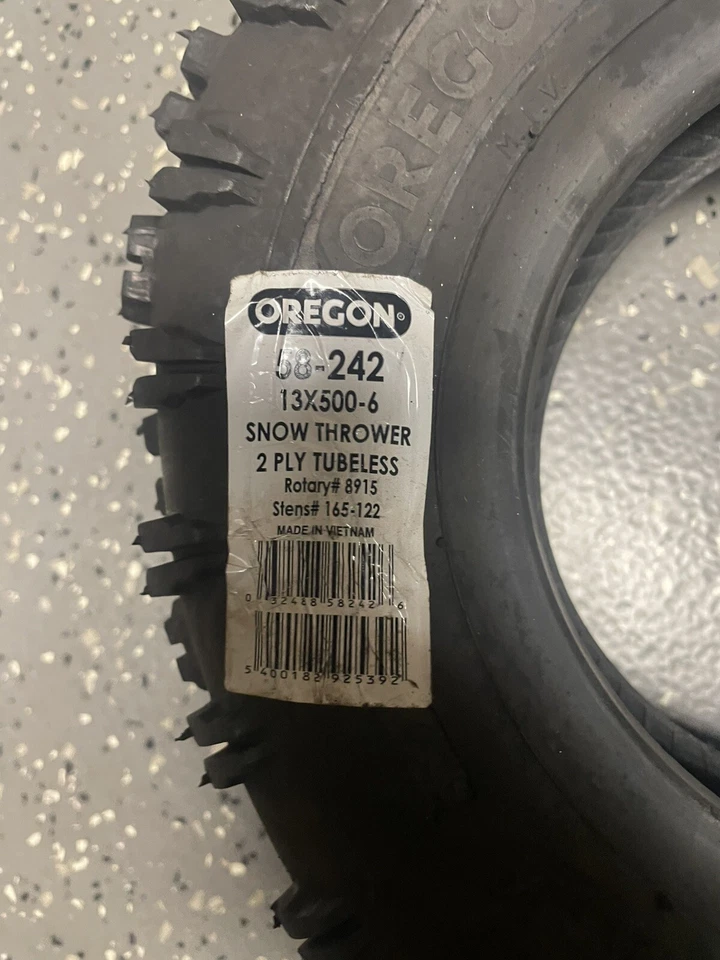 Set Of 2 = 58-242 Oregon Snow Thrower Tire 13x5.00-6 - Image 2 of 4