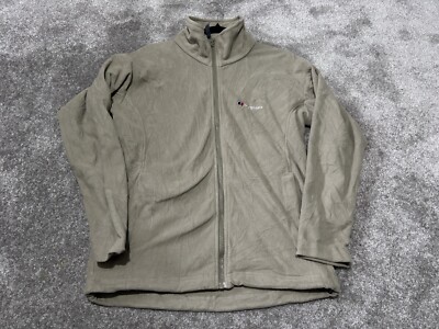 Berghaus grün Logo bestickt durchgehender Reißverschluss dickes Fleece Größe Small