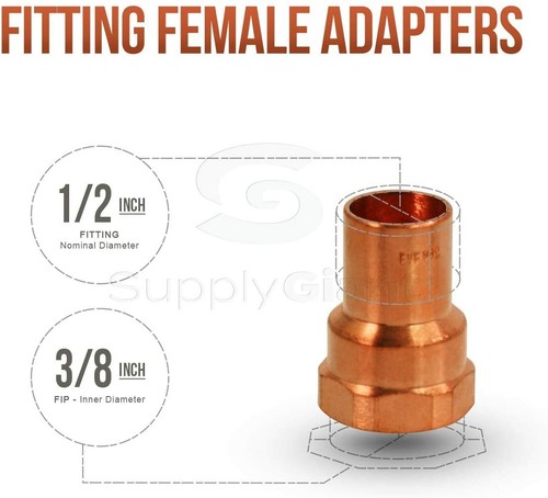 FTG x F Copper Street Adapters Female Threaded Inner Connection Solder 1/8in-2in