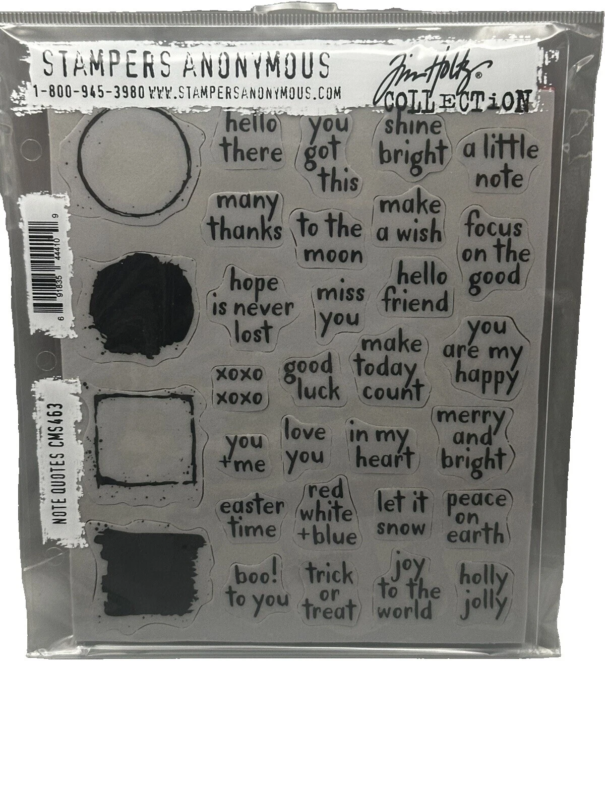 Tim Holtz palabras y frases Sellos de Goma Manualidades