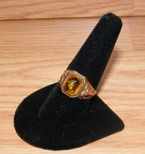 Vintage Ostby & Barton 10k Yellow Stone Gold Unisex Size 10 Ring 