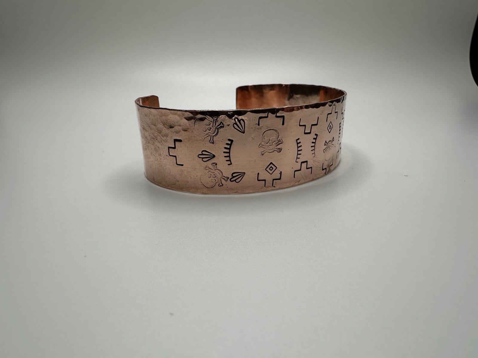 New Solid Copper Skull Hammered Southwestern Styl… - image 2