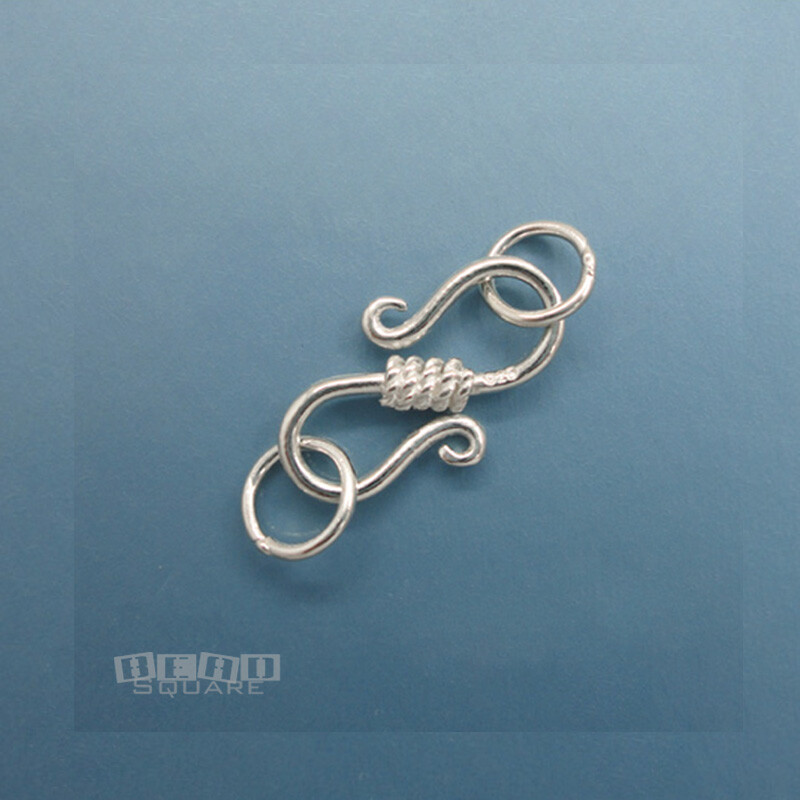 Solid Sterling Silver 10mm x 18mm S Hook Clasp w/ 6mm Closed Jump Rings  #33217