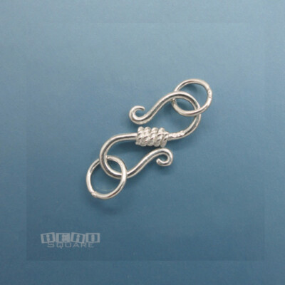 Solid Sterling Silver 10mm x 18mm S Hook Clasp w/ 6mm Closed Jump Rings #33217
