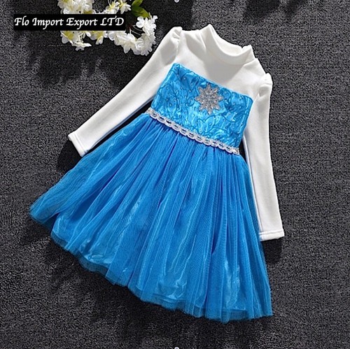 Frozen Vestito Manica Lunga Bambina Compleanno Feste Girl Party Dress Elsa  00070 | eBay