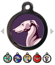 Greyhound Dog Tags for Dogs Personalised Name Cute Pet ID Tag Disc for Collar