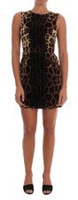 DOLCE & GABBANA Dress Sheath Brown Leopard Print Silk IT38 / US4 / XS RRP $5800 
