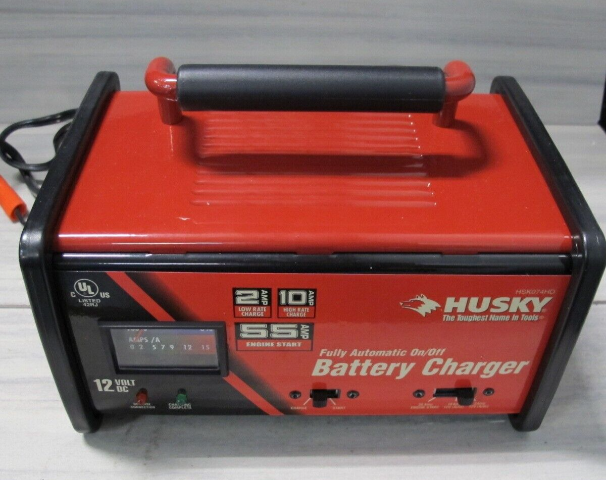 Husky Battery Charger 12V 10/2 Amp Charge 55 Amp Eng. Start HSK074HD Powers On eBay