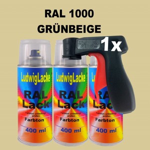 Grünbeige RAL 1000 glänzend 400ml 3 Spraydosen mit Haltegriff | eBay