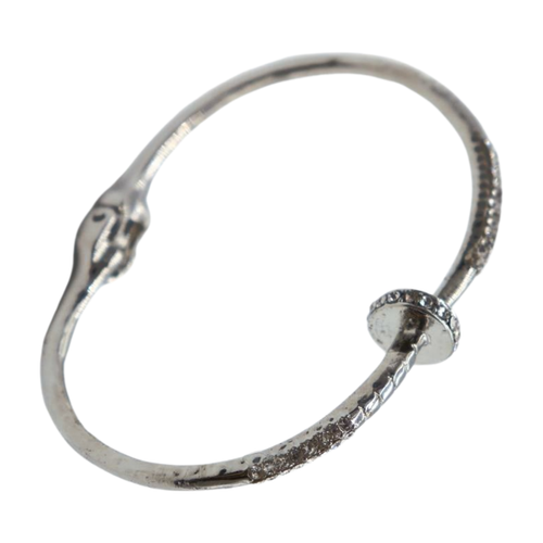 New Women Silver Plated Metal Fashion Jewelry Bling Nail Cuff Bracelet Thin Band - Picture 17 of 24