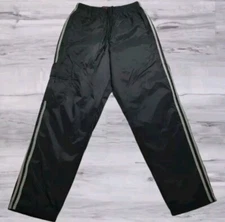 ANCIENNE Verona 30" Pantalon Coupe Vent Nylon Rayé Bleue Femme Taille Petite 25