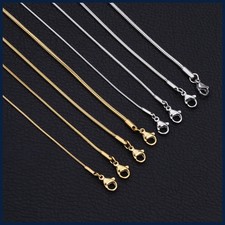 Collar de cadena de serpiente de plata de ley 925 broche de langosta hágalo usted mismo 40-75 cm mujeres hombres