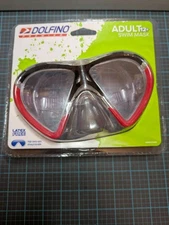 DOLFINO PREMIER ADULT Swimming Mask Red Frame Latex Free New 