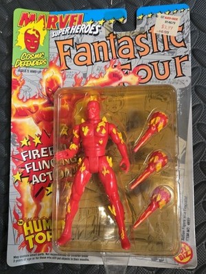 Toy Biz Marvel Super Heroes 1992 HUMAN TORCH Fantastic Four Action Figure SEALED