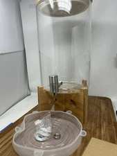 2 Gallon Drink Beverage Dispenser With Spigot - Thick Glass with Wooden Stand