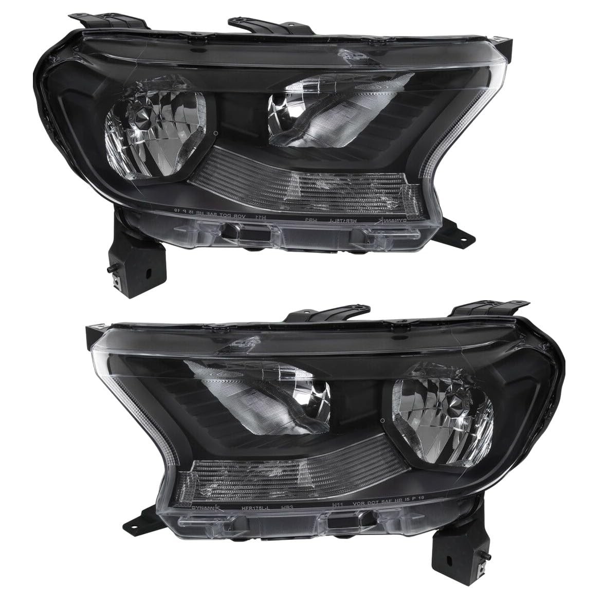 Headlight Front Black Housing for Ford Ranger 2019-2022