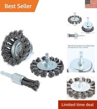 Durable 3-Inch Knotted Wire Brush Set - Perfect for Rust, Corrosion & Deburring