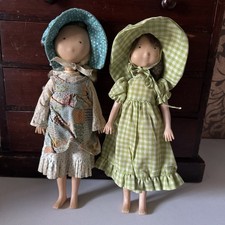 2 VINTAGE HOLLY HOBBIE KNICKERBOCKER 1974 GIRL DOLLs  10" TALL original clothes