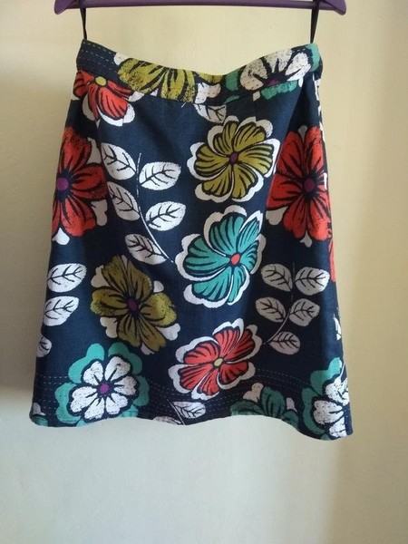 Women Laura Ashley Skirt Navy Cotton 38 / M / 46 #A4OB