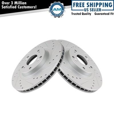 Performance Disc Brake Rotor Drilled & Slotted Front G-Coated Pair