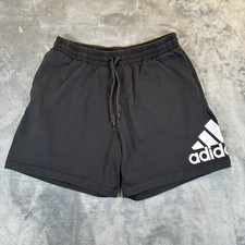 Adidas Shorts Mens L Black Essentails Waistband Drawstring Logo Workout