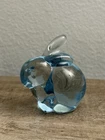 Vintage Fenton Blue Glass Bunny Rabbit Figurine 3” Signed Fenton Williamstown