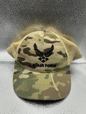 U.S. Air Force Hat Cap Strap Back Camo Trucker Mesh Embroidered Mens Made USA