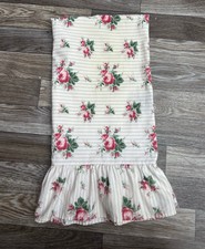 Vtg Ralph Lauren Marseilles Stripe Standard Pillowcase Ruffled Floral Cotton USA