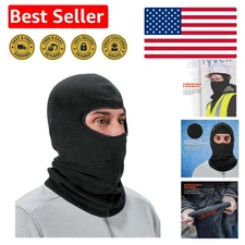 Full Coverage Thermal Fleece Balaclava for Cold Weather Protection - Black