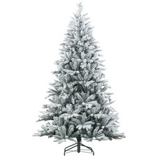 HOMCOM 7 Foot Snow Flocked Artificial Christmas Tree, Easy Assembly