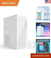 Micro ATX & Mini-ITX Slim White Case | Efficient Airflow & 2 USB Ports
