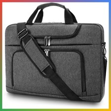 Laptop Bag 17.3 Inch Men Computer Case Business Travel Shoulder Strap Grey