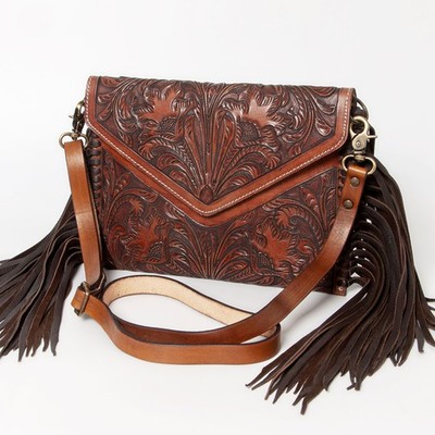 AD American Darling Hand Tooled Leather Envelope Bag