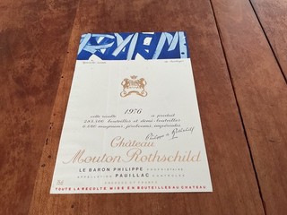 01 ÉTIQUETTE CHÂTEAU MOUTON ROTHSCHILD 1976 DÉCOLLÉE
