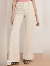 RRP US 348 Veronica Beard Kasey mid rise wide leg ecru NWT US26