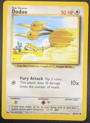 Doduo 048/102 Base Set Regular Moderately Played