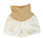 Led Luxe Essentials Denim Maternity White Shorts Size Medium