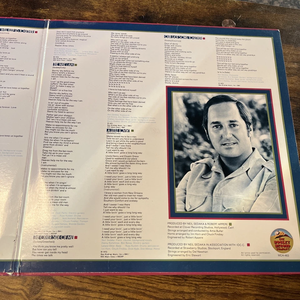 Neil Sedaka Sedaka's Back (Vinyl, 1974) The Rocket Record Company MCA-463  LP Foto 4 de 4